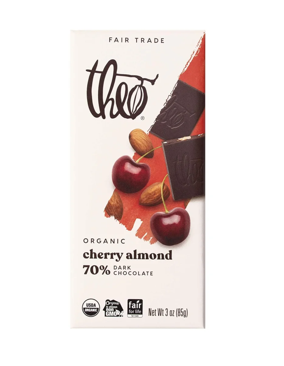 Theo Organic 70% Dark Chocolate Bar, Mint - 3 oz