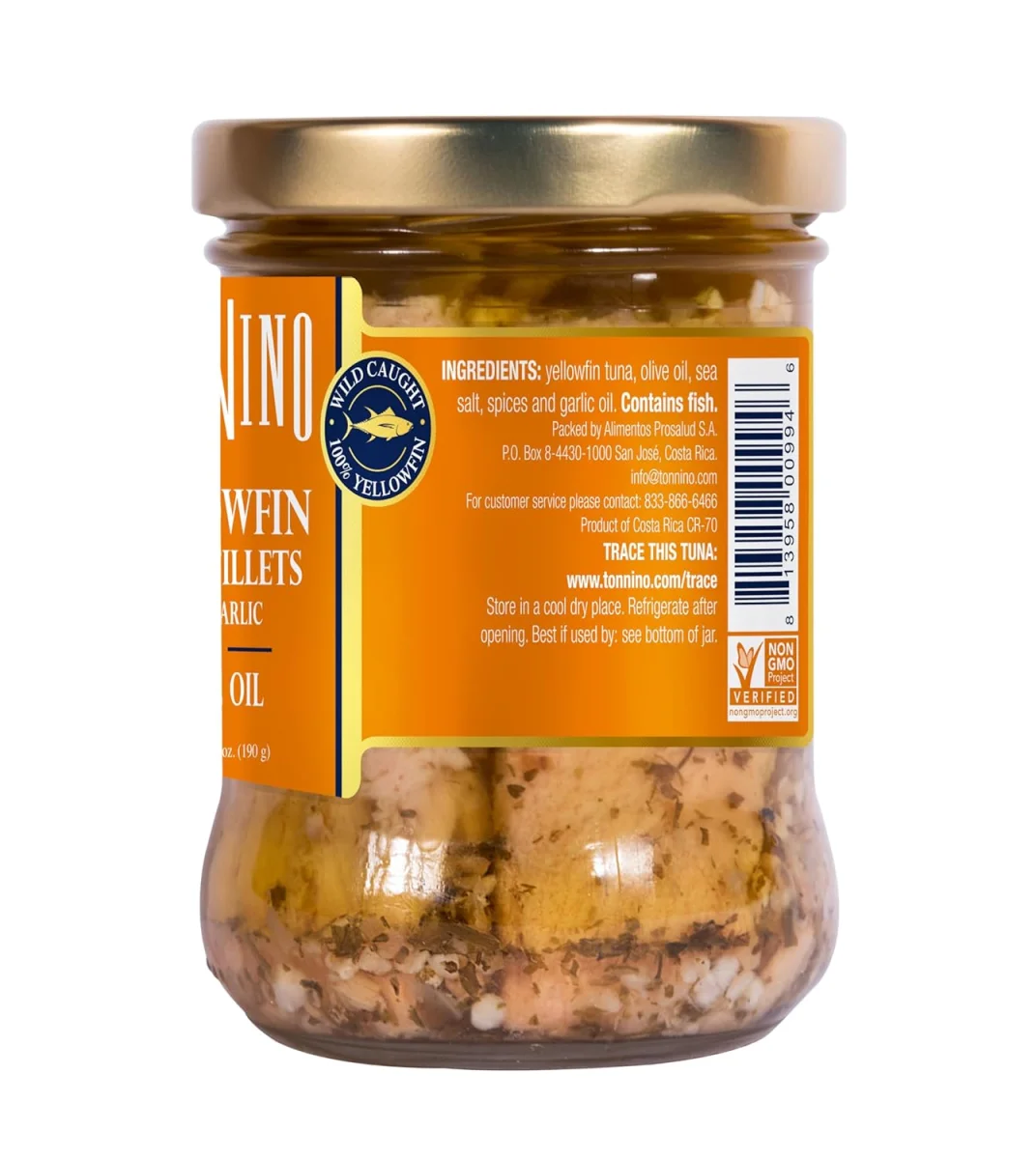 Tonnino Tuna Fillets with Garlic in Olive Oil