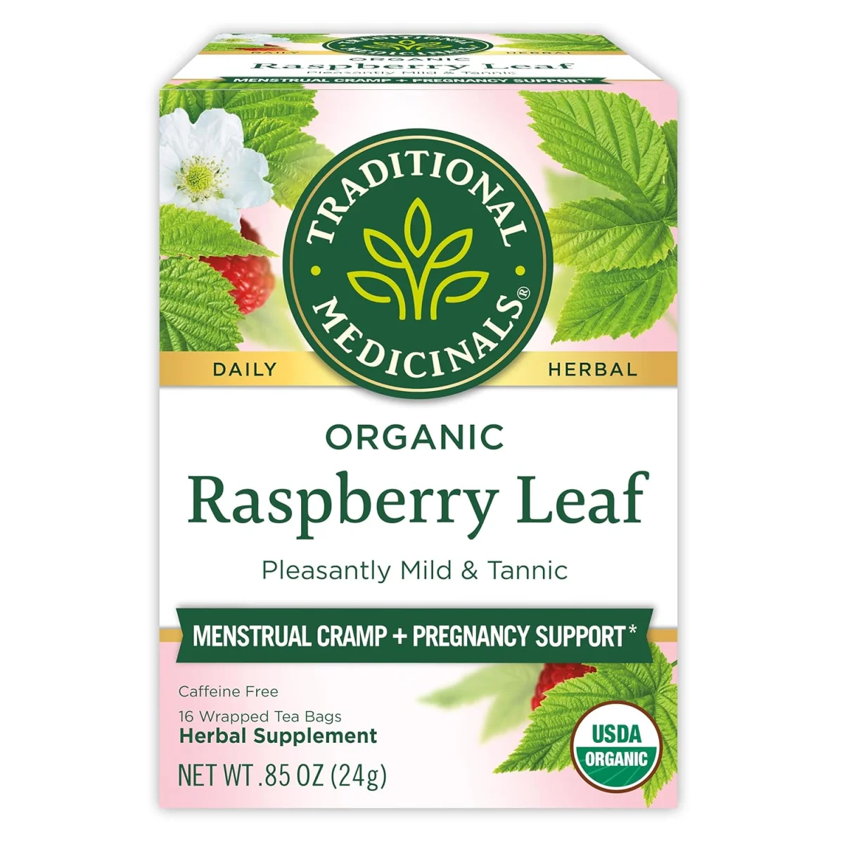 Traditional Medicinals Organic Raspberry Leaf Herbal Tea - 16 Tea Bags
