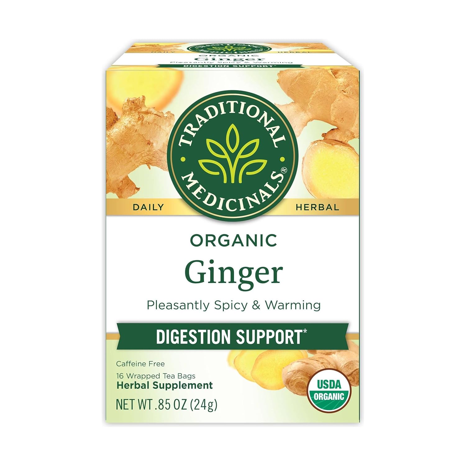 Traditional Medicinals Organic Ginger Herbal Tea - 16 Tea Bags