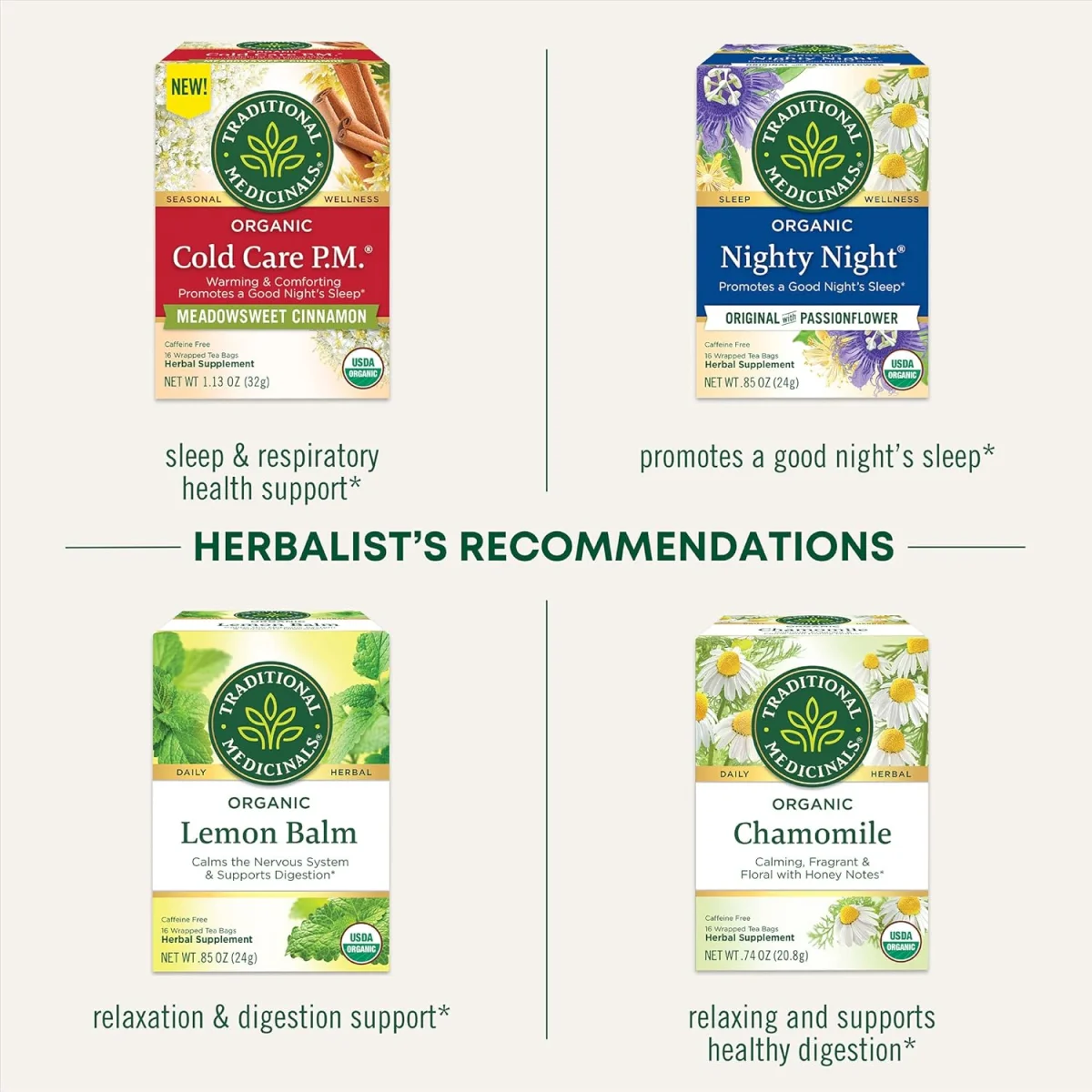 Traditional Medicinals Organic Nighty Night Extra Lemon Balm & Valerian Tea