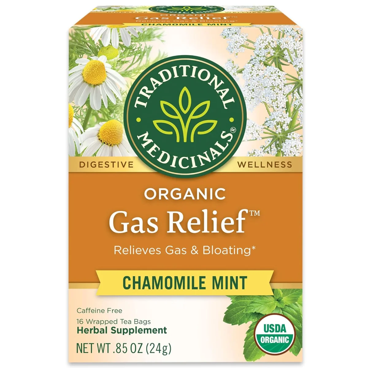 Traditional Medicinals Organic Gas Relief Herbal Tea - 16 Tea Bags
