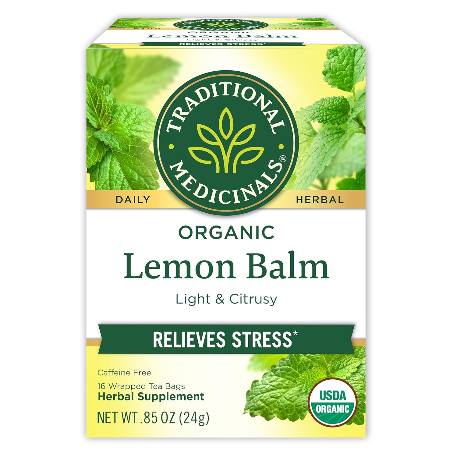 Traditional Medicinals Organic Lemon Balm Herbal Tea - 16 Tea Bags