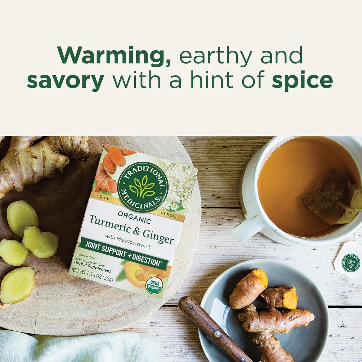 Traditional Medicinals Organic Turmeric & Ginger Herbal Tea - 16 Tea Bags