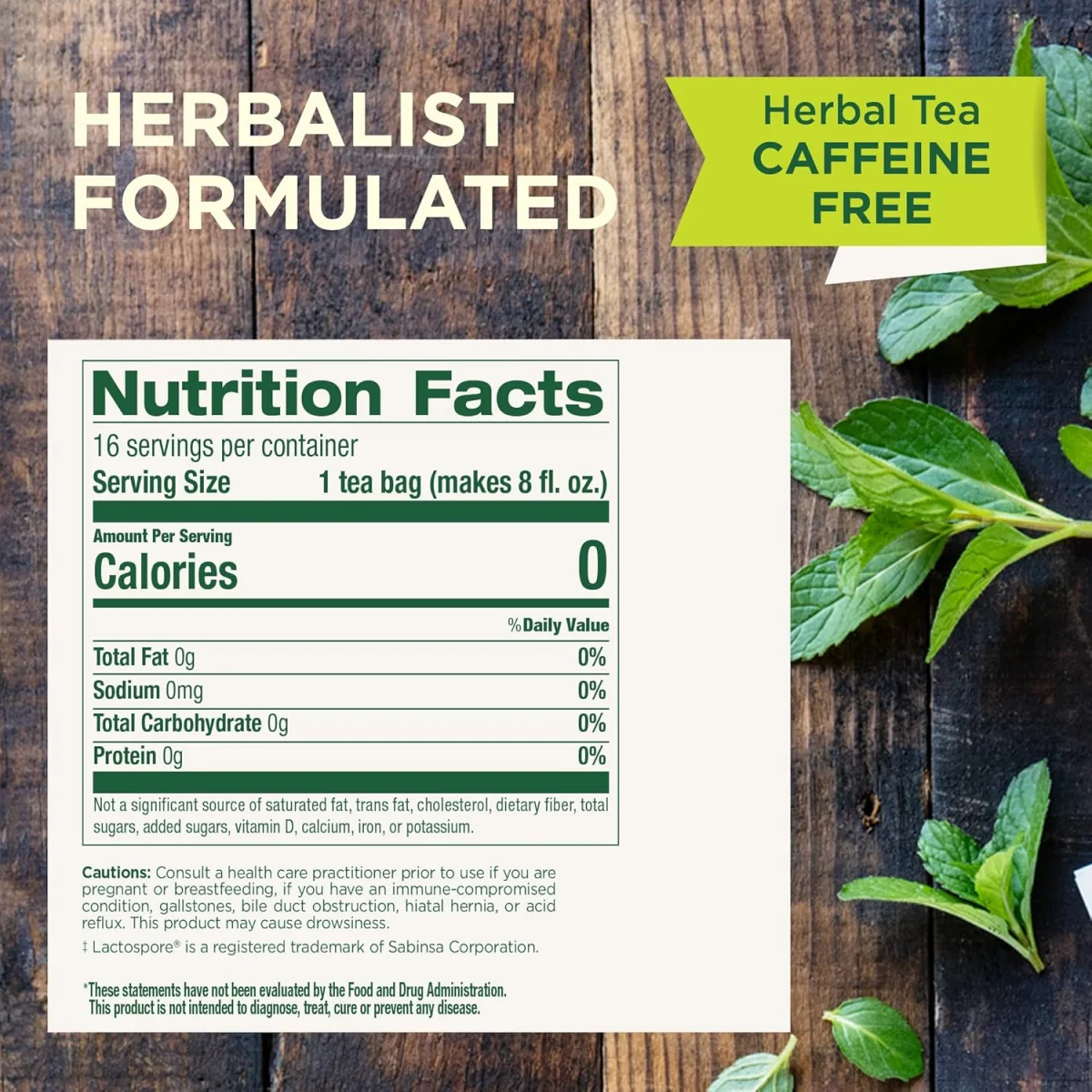 Traditional Medicinals Organic Probiotic Triple Mint Tea - 16 Tea Bags