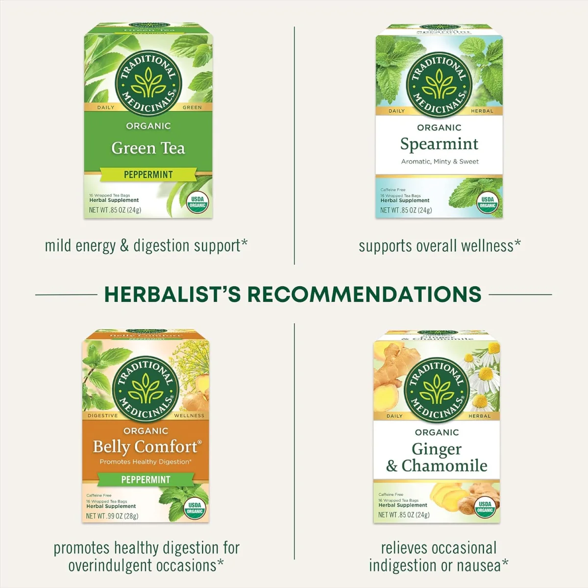 Traditional Medicinals Organic Probiotic Triple Mint Tea - 16 Tea Bags