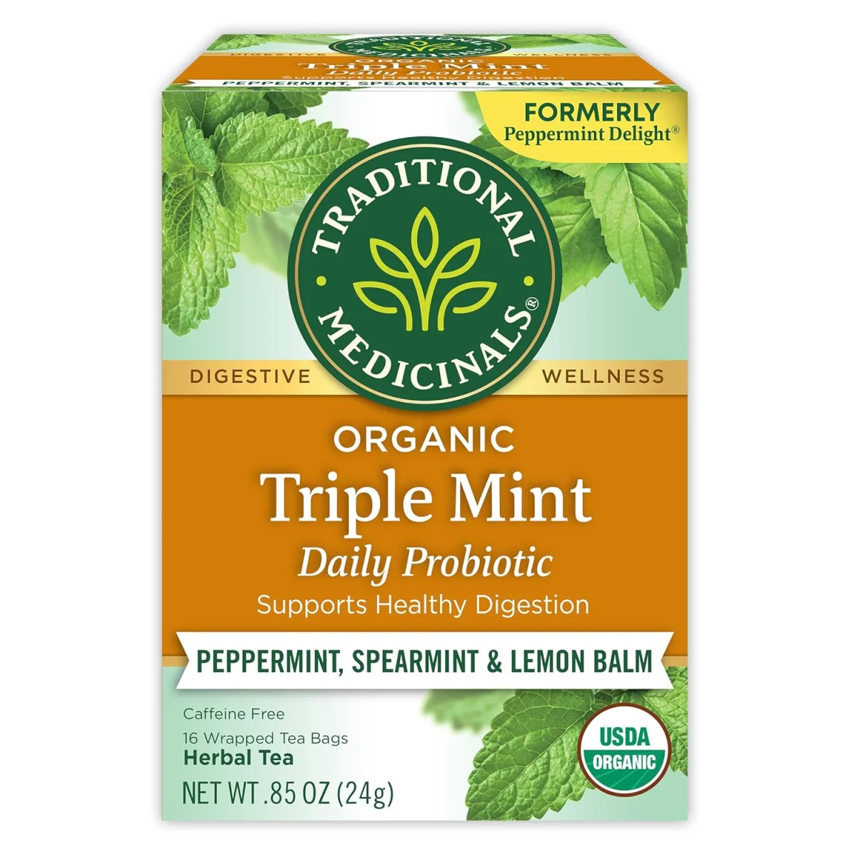 Traditional Medicinals Organic Probiotic Triple Mint Tea - 16 Tea Bags