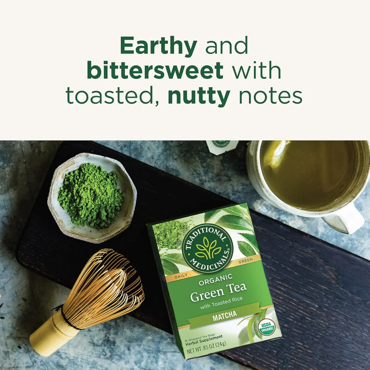 Traditional Medicinals Green Tea Matcha with Toasted Rice - 16 Tea Bags