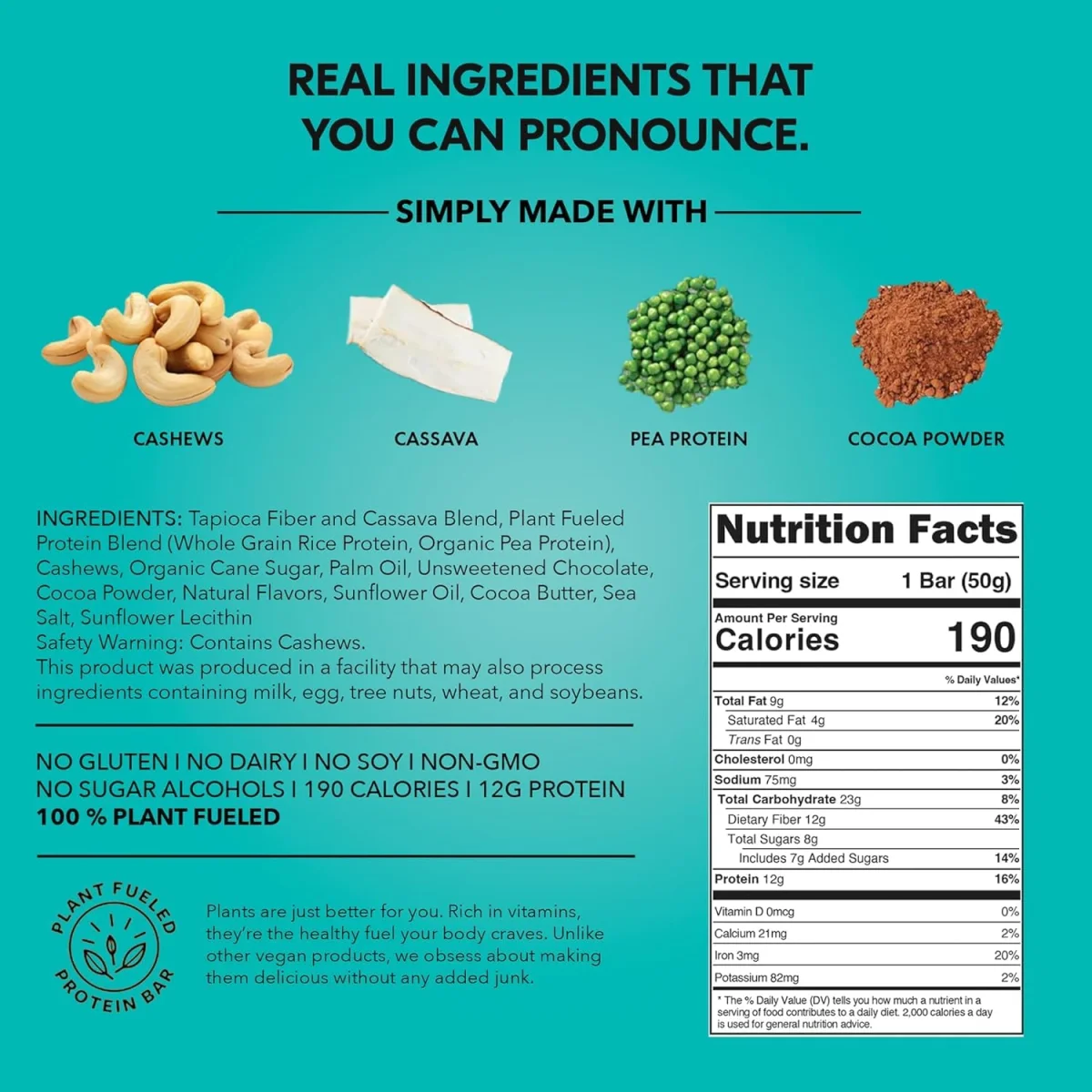 TRUBAR Vegan Protein Bar, Oh Oh Cookie Dough