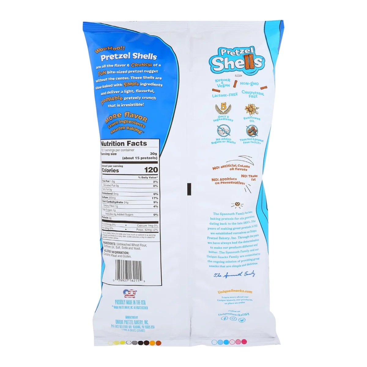 Unique Snacks Original Pretzel Shells - 10 oz