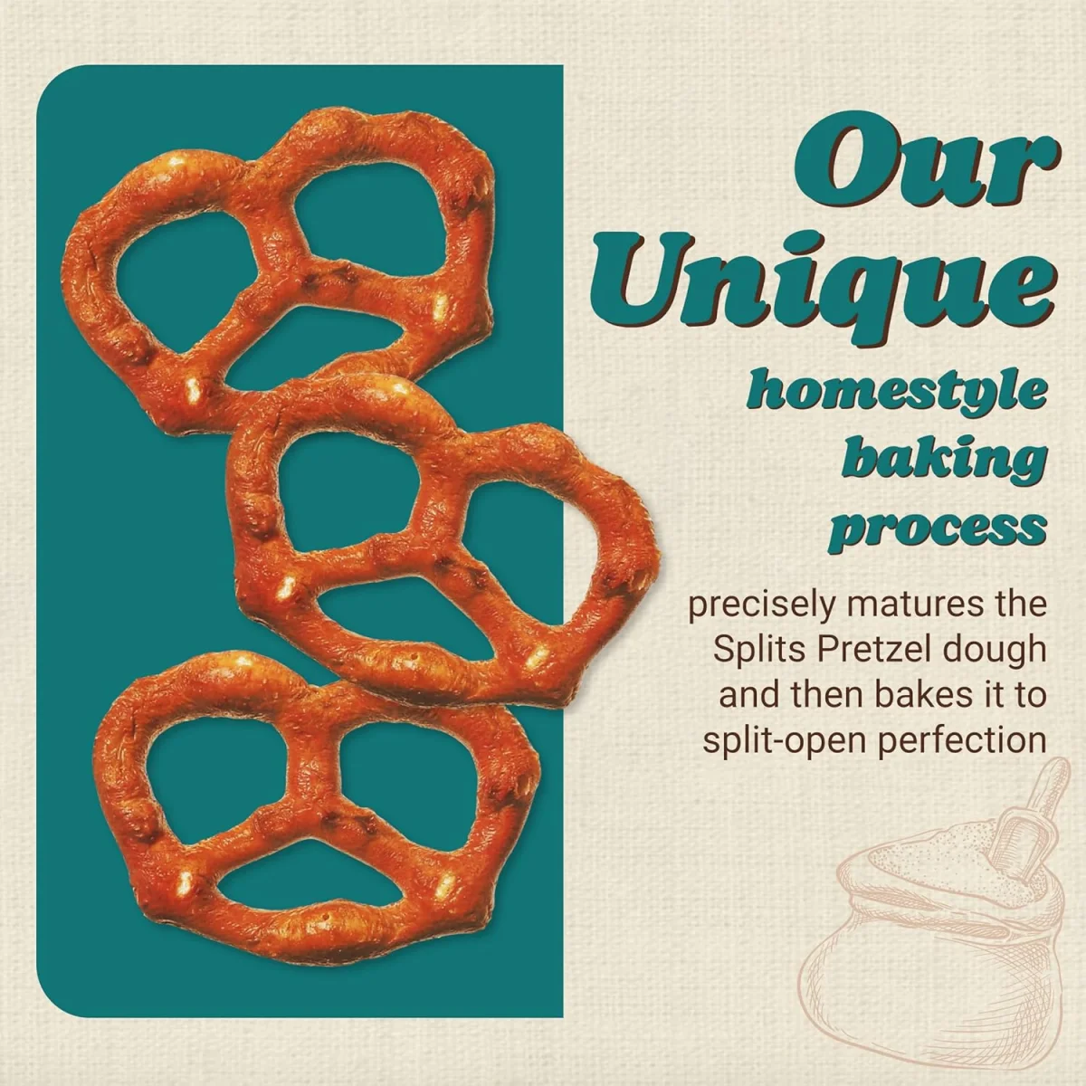 Unique Snacks Unsalted Pretzel Splits