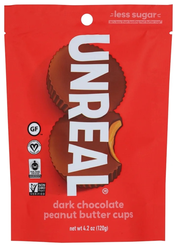 Unreal Peanut Butter Cups, Dark Chocolate - 4.2 oz
