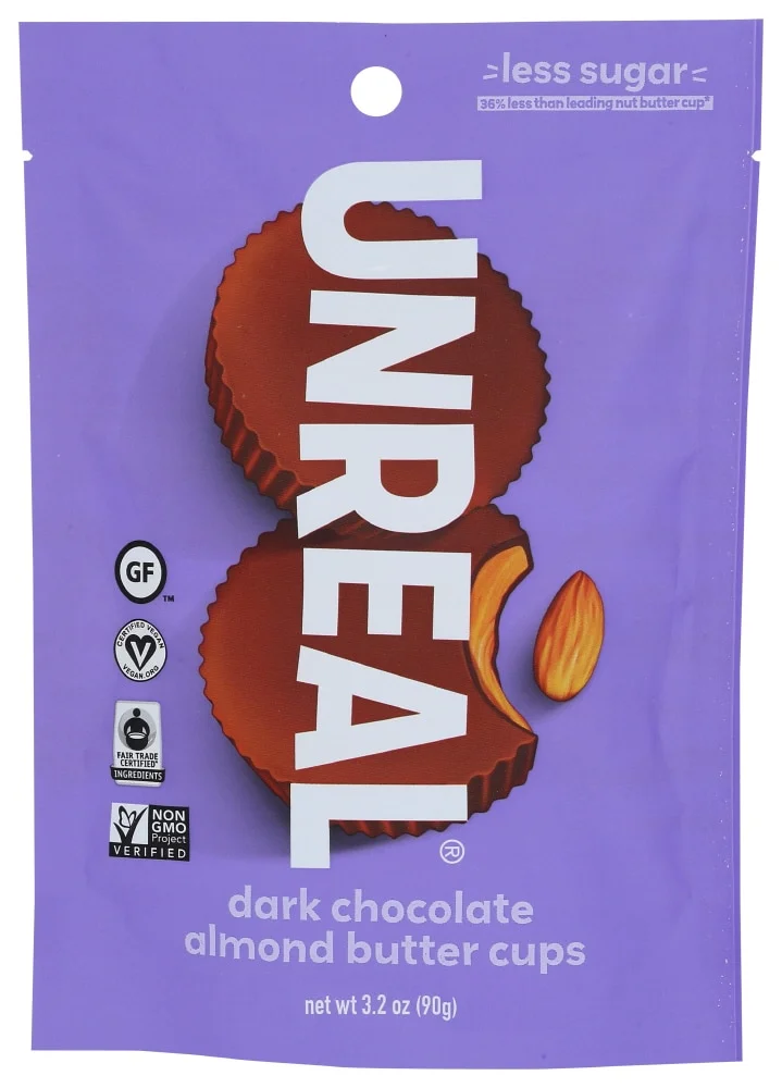 Unreal Almond Butter Cups, Dark Chocolate - 3.2 oz