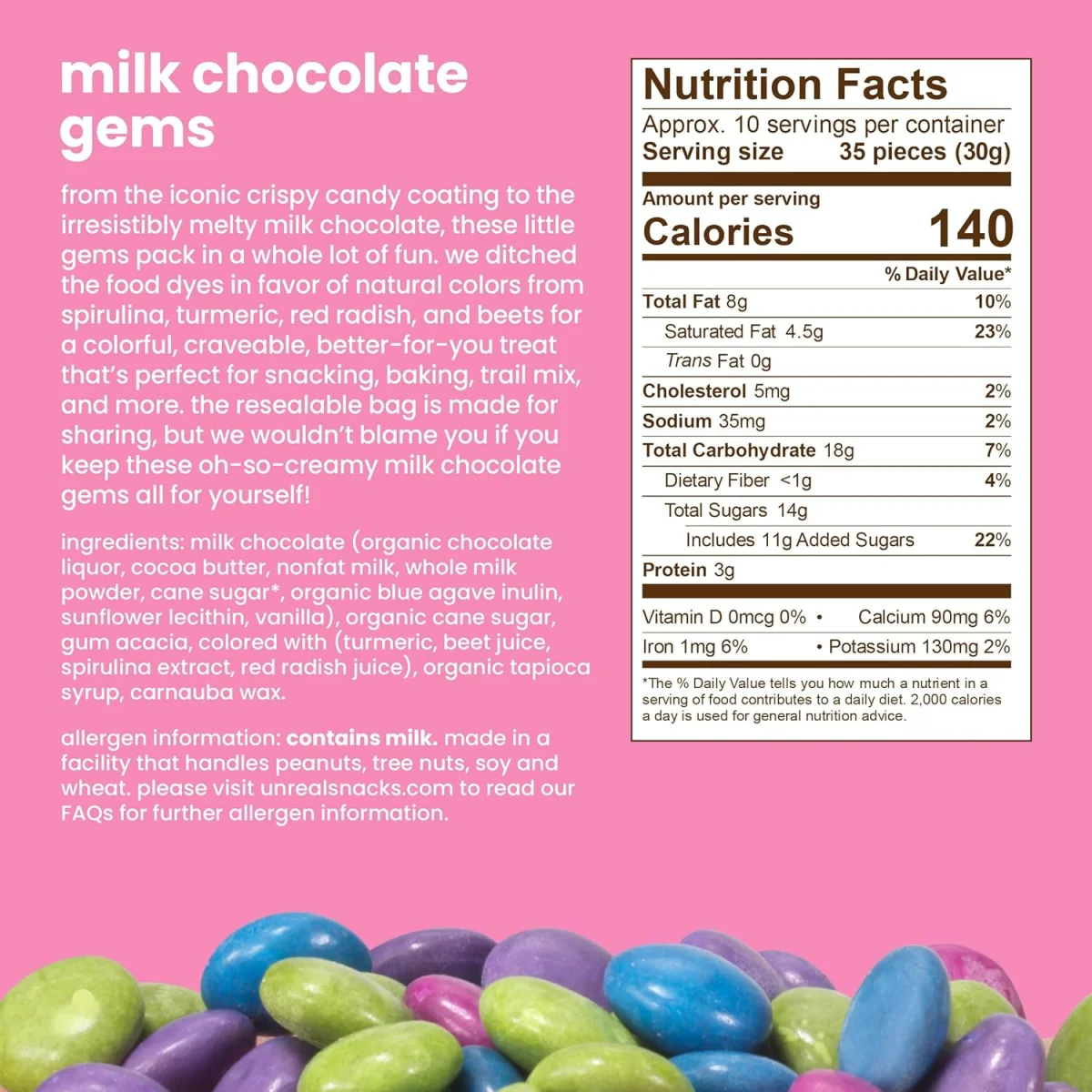 UNREAL Milk Chocolate Gems, Certified Fair Trade