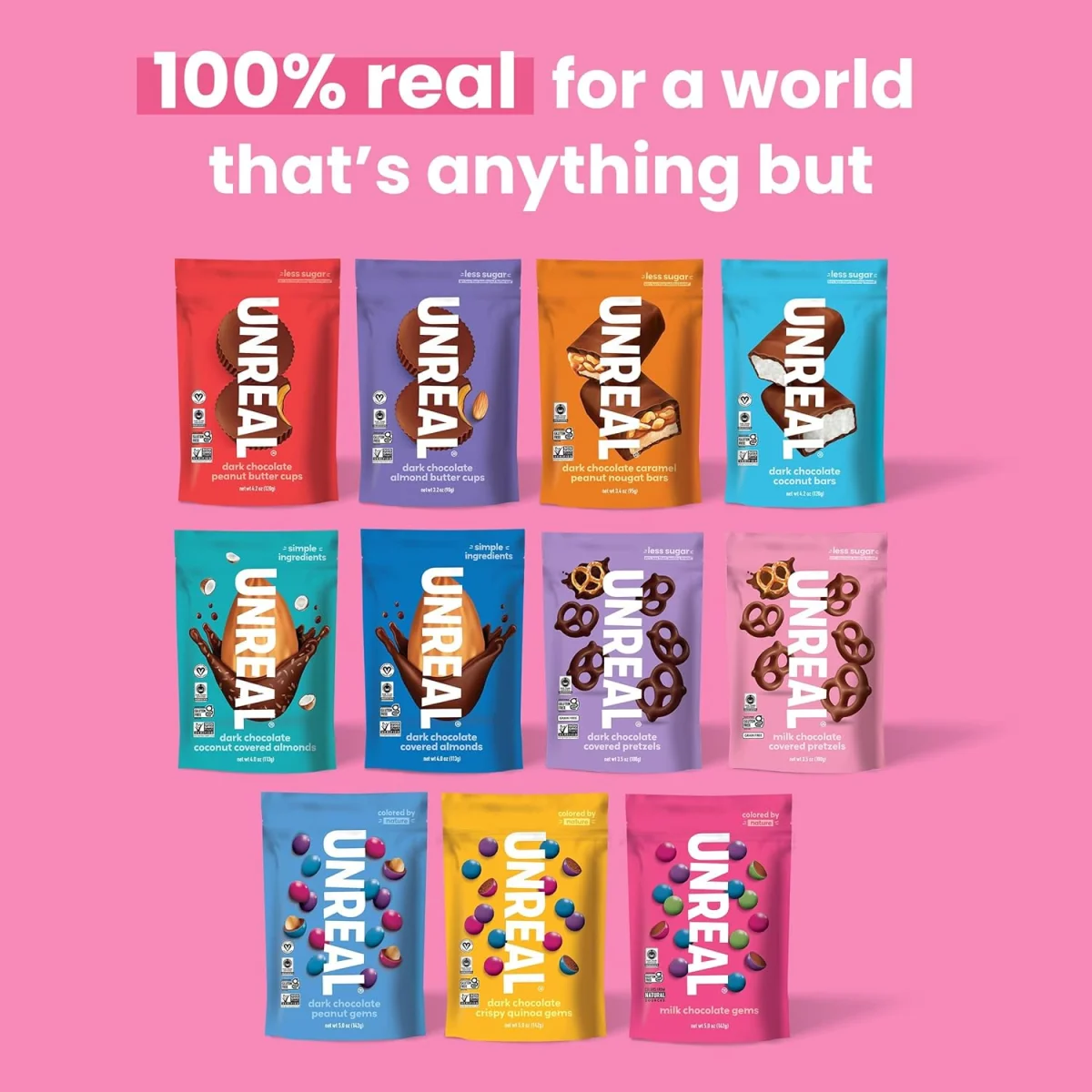 UNREAL Milk Chocolate Gems, Certified Fair Trade