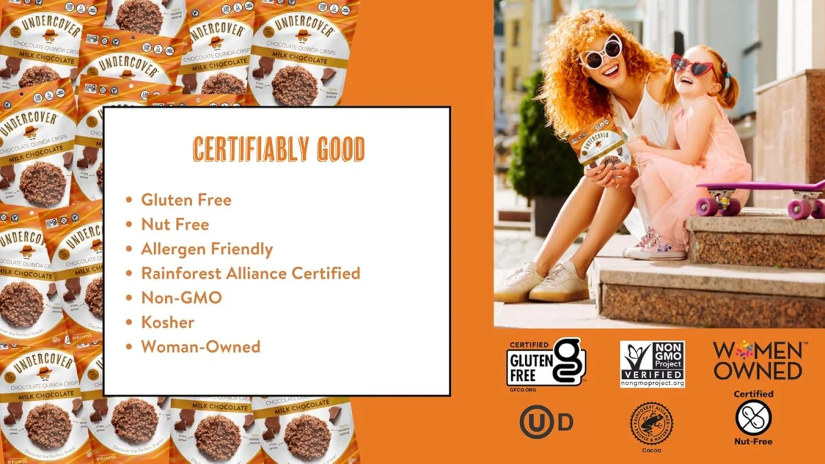 Undercover Chocolate Crispy Quinoa Dark Chocolate + Blueberries