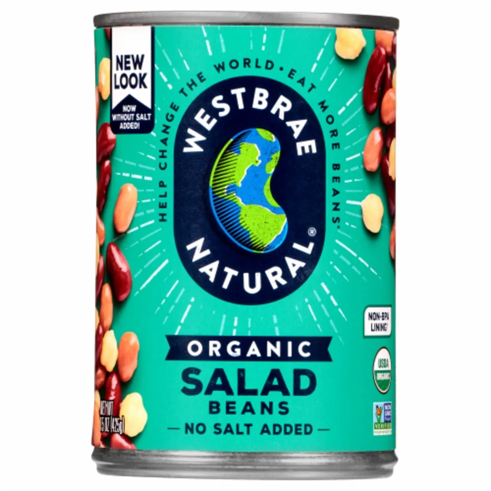 Westbrae Natural Organic Salad Beans, Low Sodium - 15 oz