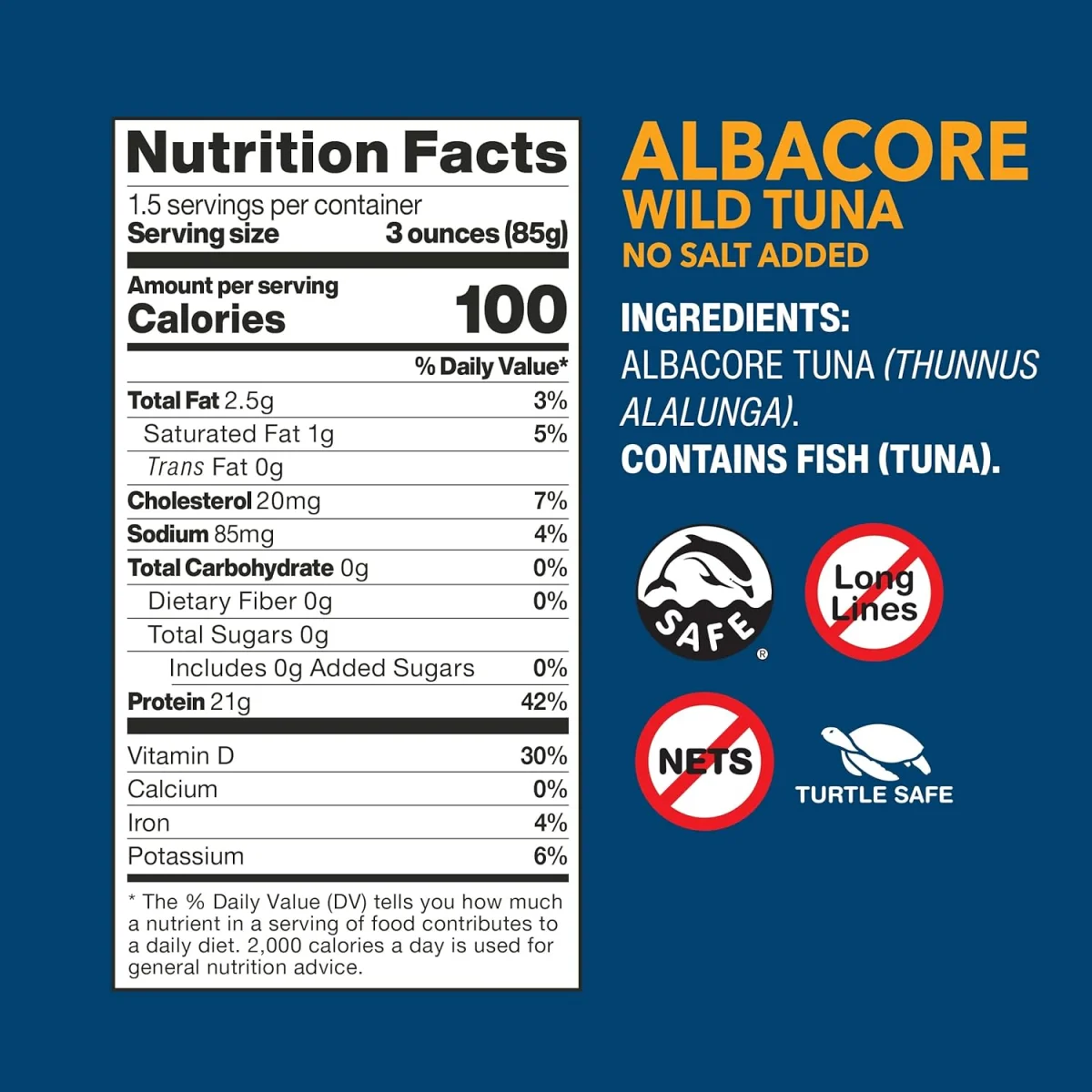 Wild Planet Wild Albacore Tuna, No Salt Added - 5 oz