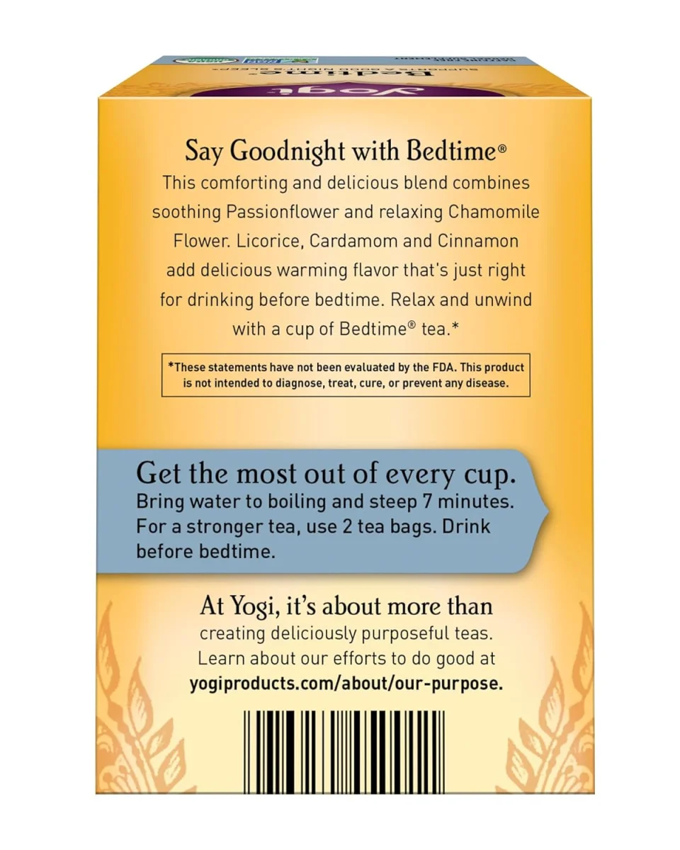 Yogi Tea Organic Bedtime Herbal Tea, Caffeine Free - 16 Tea Bags