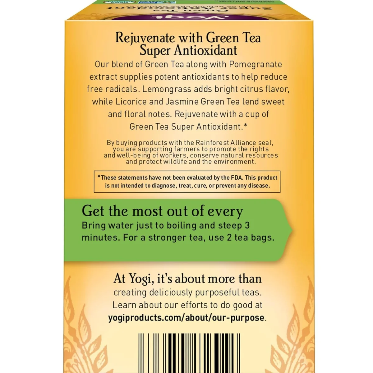 Yogi Tea Organic Super Antioxidant Green Tea - 16 Tea Bags