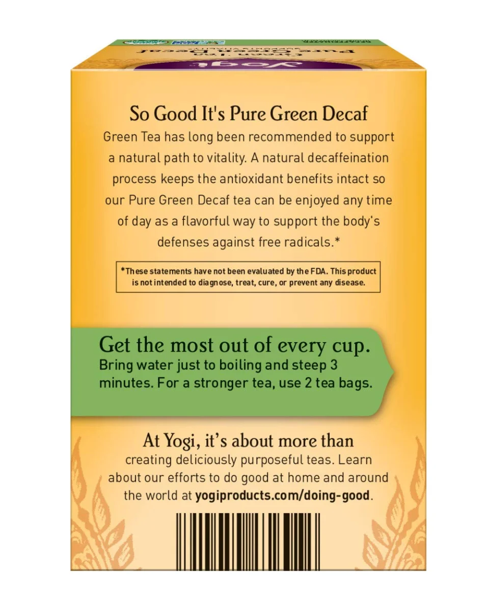 Yogi Tea Organic Pure Green Decaf Green Tea - 16 Tea Bags